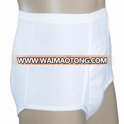 100%cotton washable men protective briefs incontinent briefs incontinent underwear